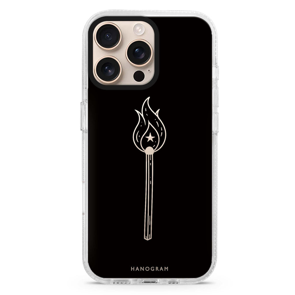 Midnight Matchlight iPhone 16 Pro Max Ultra Clear Case - front view