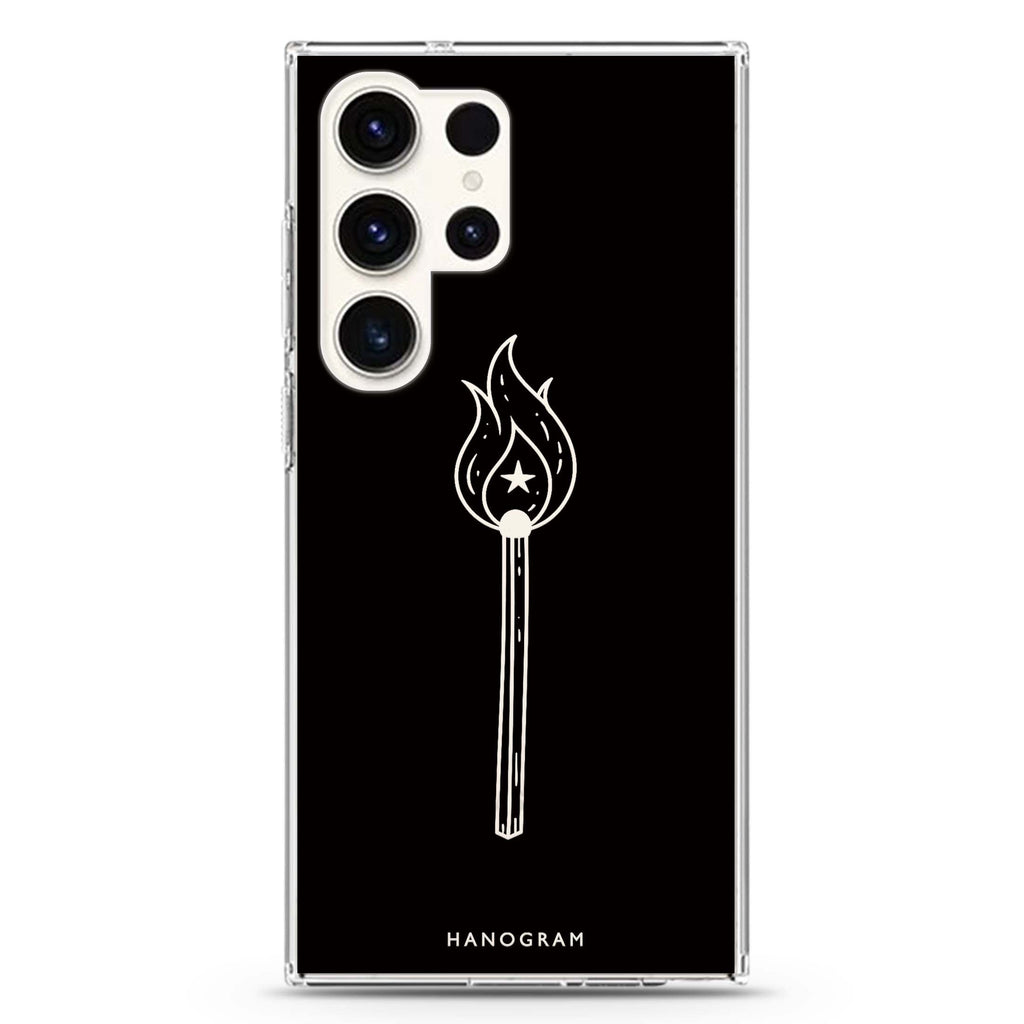 Midnight Matchlight Samsung Galaxy Ultra Clear Case — front view