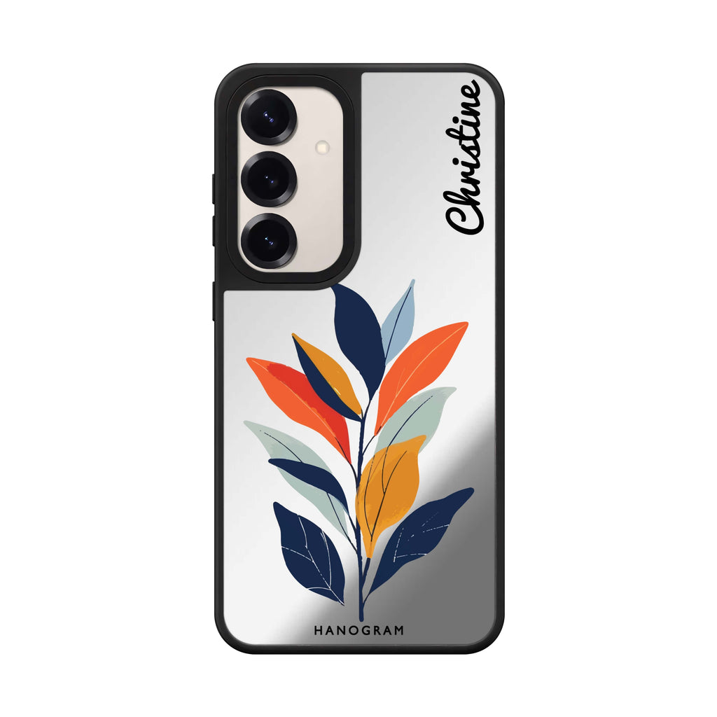 Custom name Flora Flat Samsung Galaxy mirror case front view