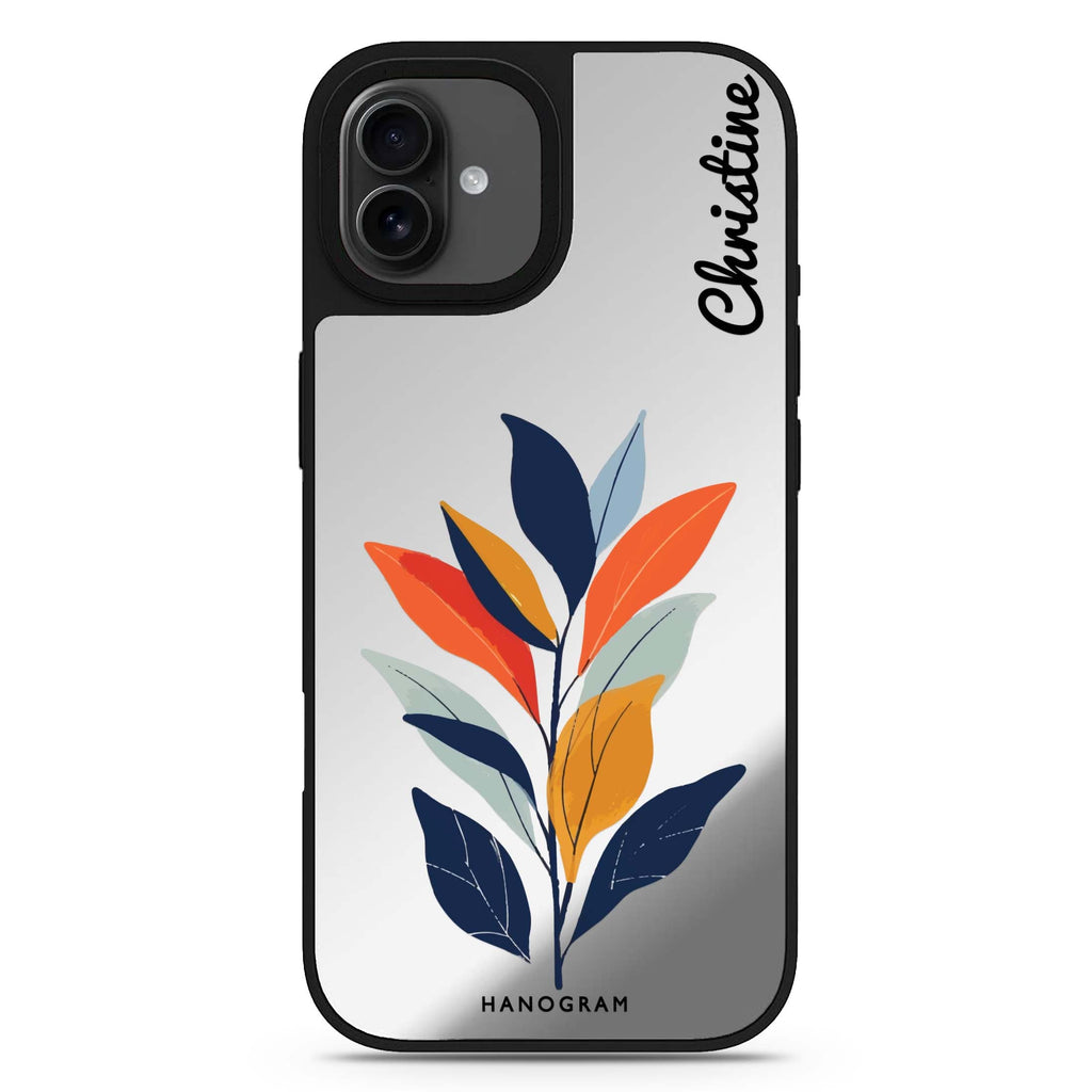 Flora Flat personalized name iPhone 17 mirror case