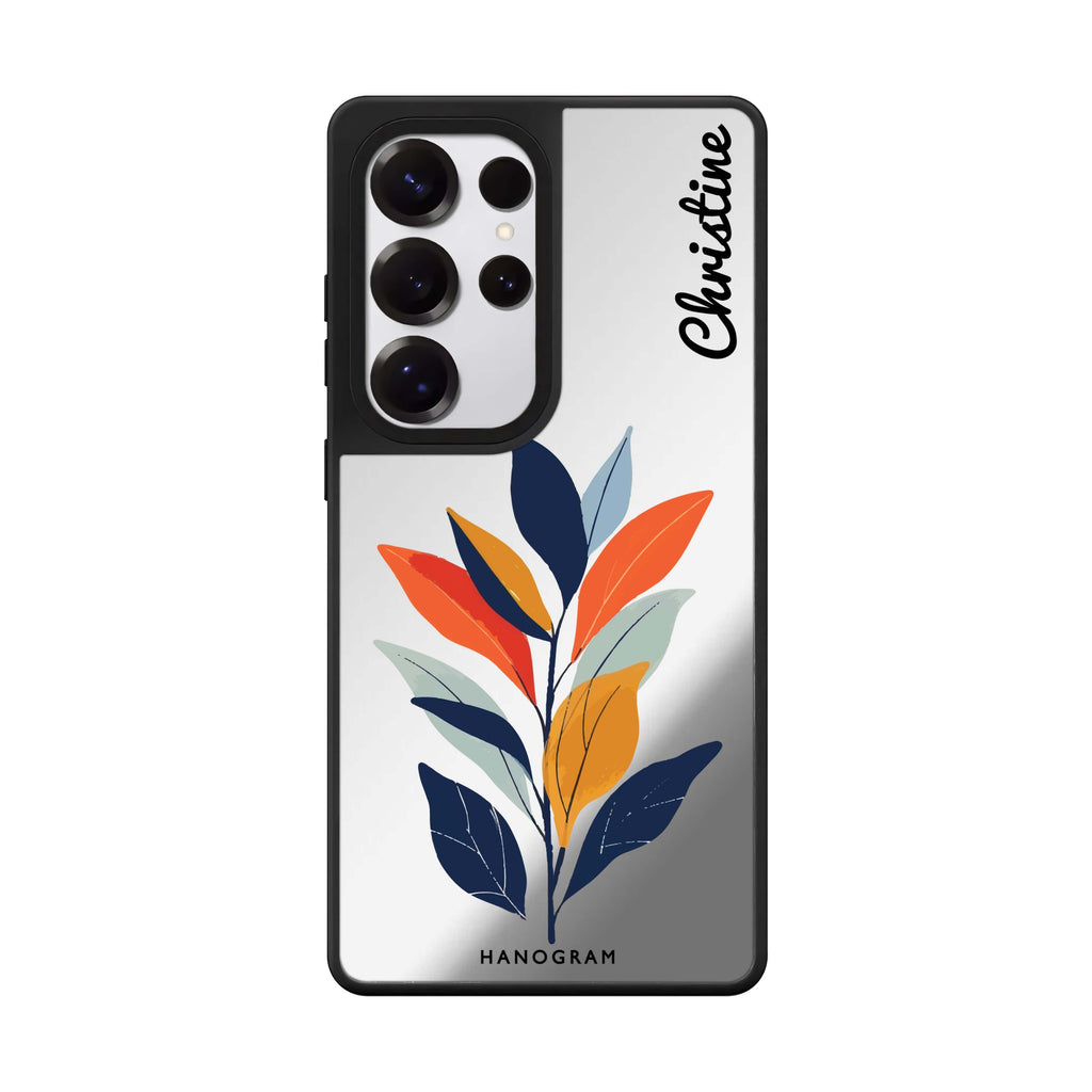 Custom Flora Flat Samsung Galaxy S25 S24 S23 Ultra mirror case, front view