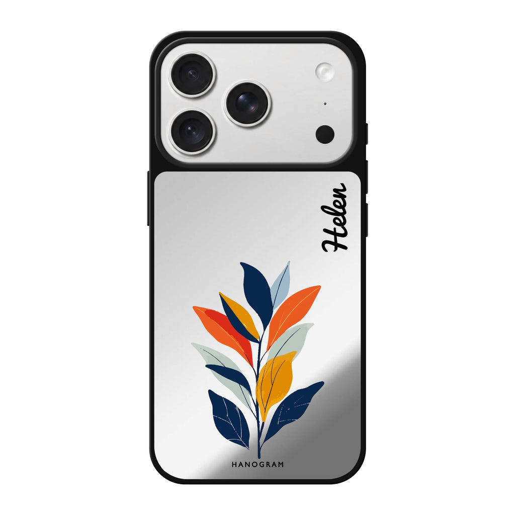 Flora Flat personalized name flower floral iPhone 18 Pro Max mirror case