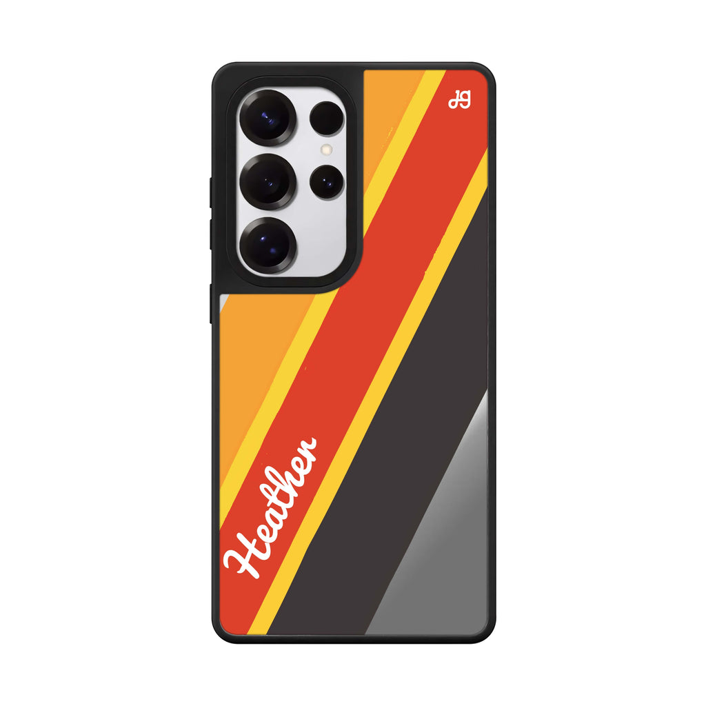 Custom Timeless Twist Samsung Galaxy S25 S24 S23 Ultra mirror case, front view