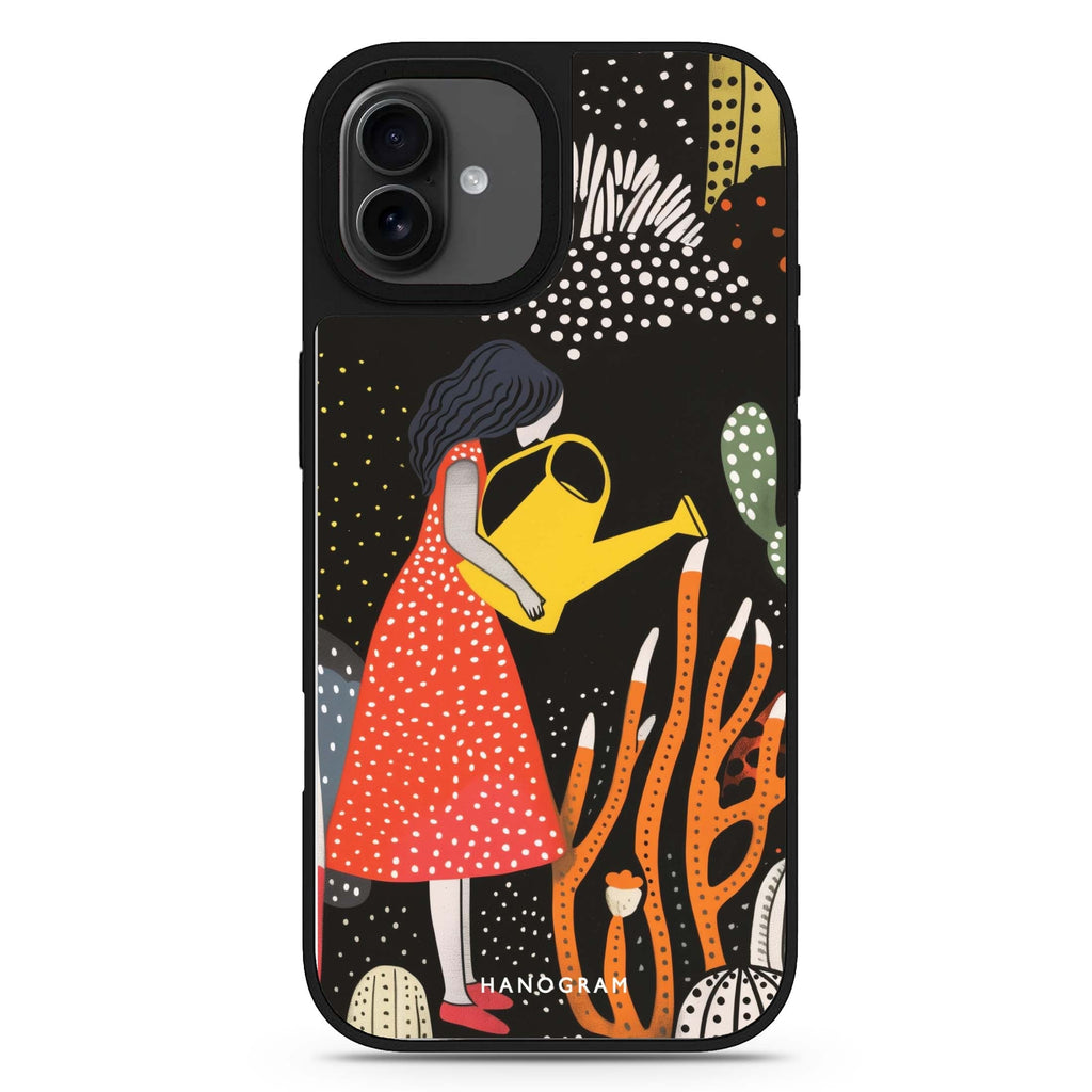 Garden Grace floral design iPhone 17 mirror case