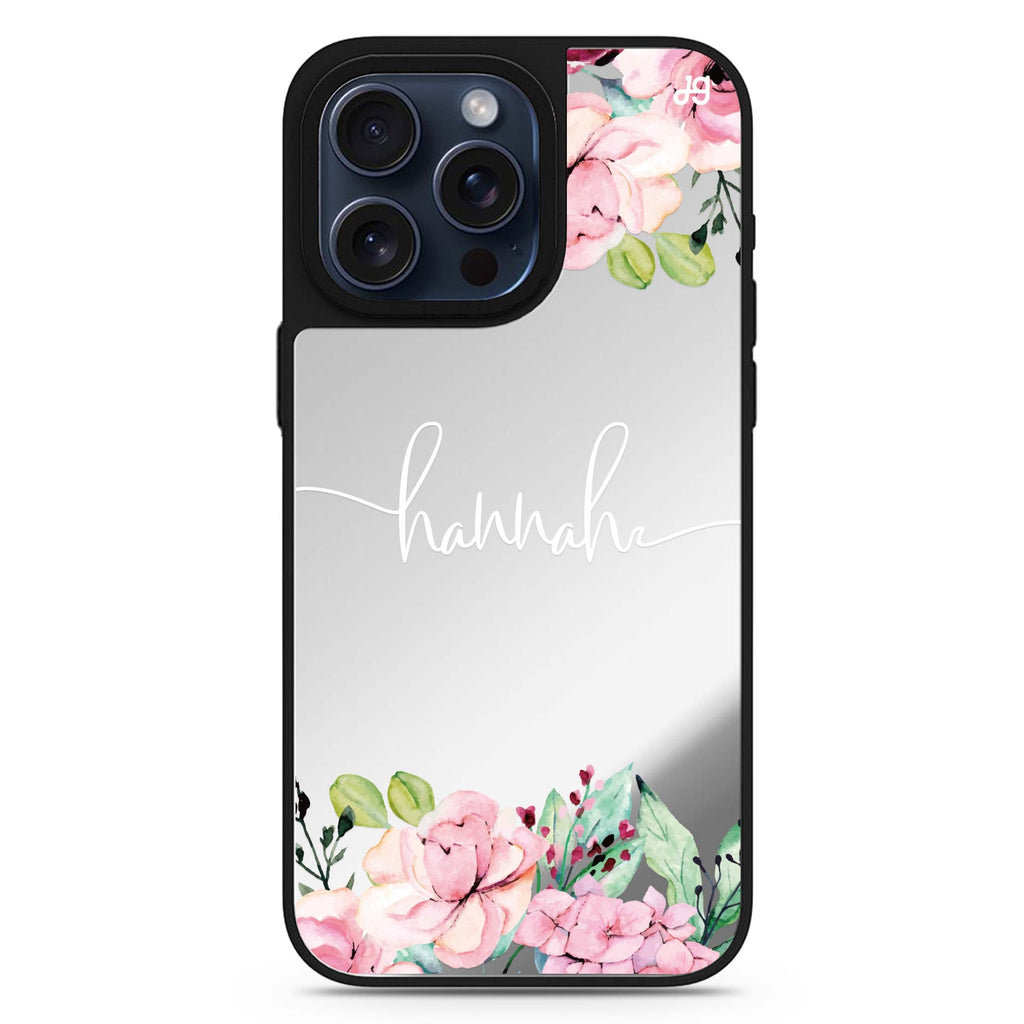 Floral Dream I personalized name MagSafe mirror case for iPhone 16/15/14 Pro Max and Pro, main view