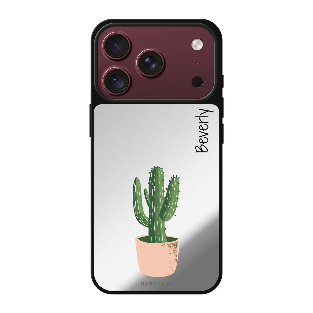 Cacti Delight personalized name playful iPhone 18 Pro Max mirror case