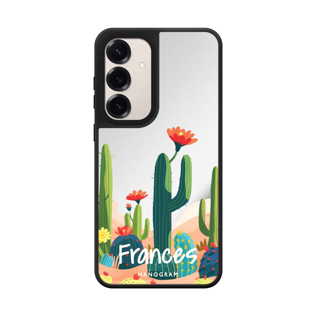 Custom name Desert Bloom Samsung Galaxy mirror case front view