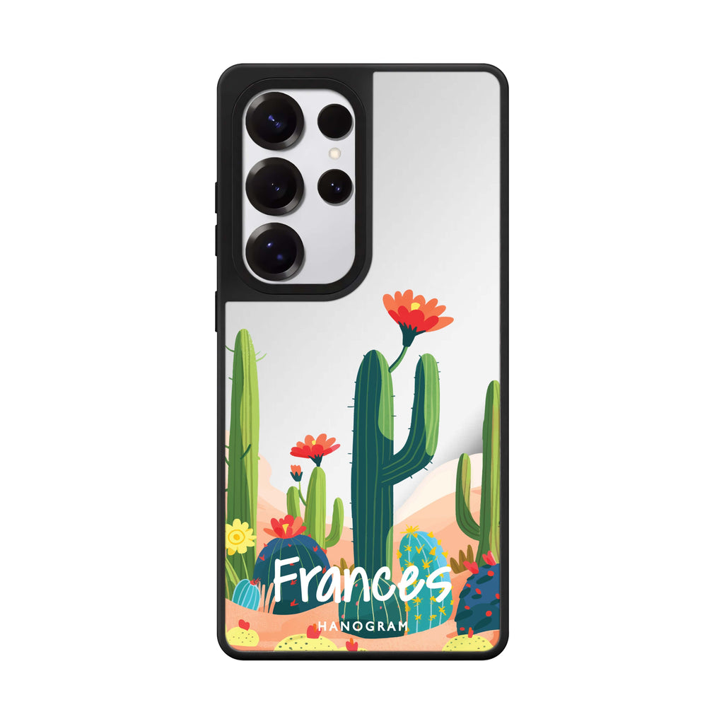 Custom Desert Bloom Samsung Galaxy S25 S24 S23 Ultra mirror case, front view