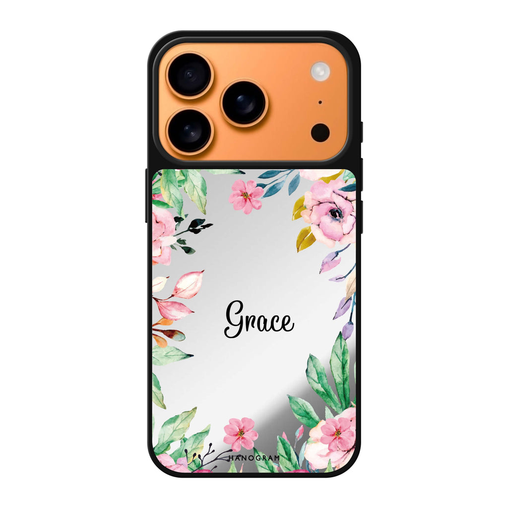 Floral Dream II personalized name spring flower floral whimsical iPhone 17 Pro Max mirror case