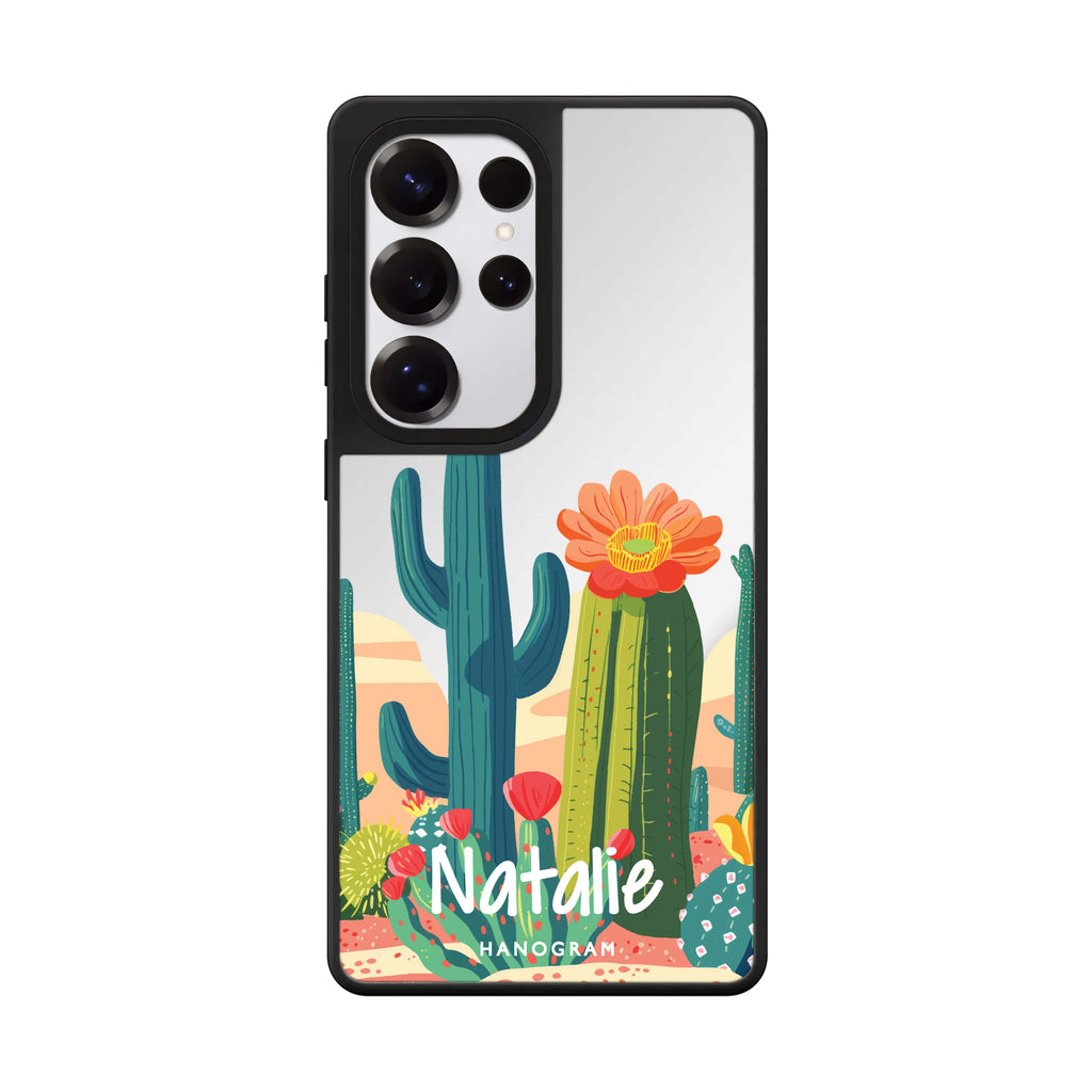 Custom Desert Oasis Samsung Galaxy S25 S24 S23 Ultra mirror case, front view