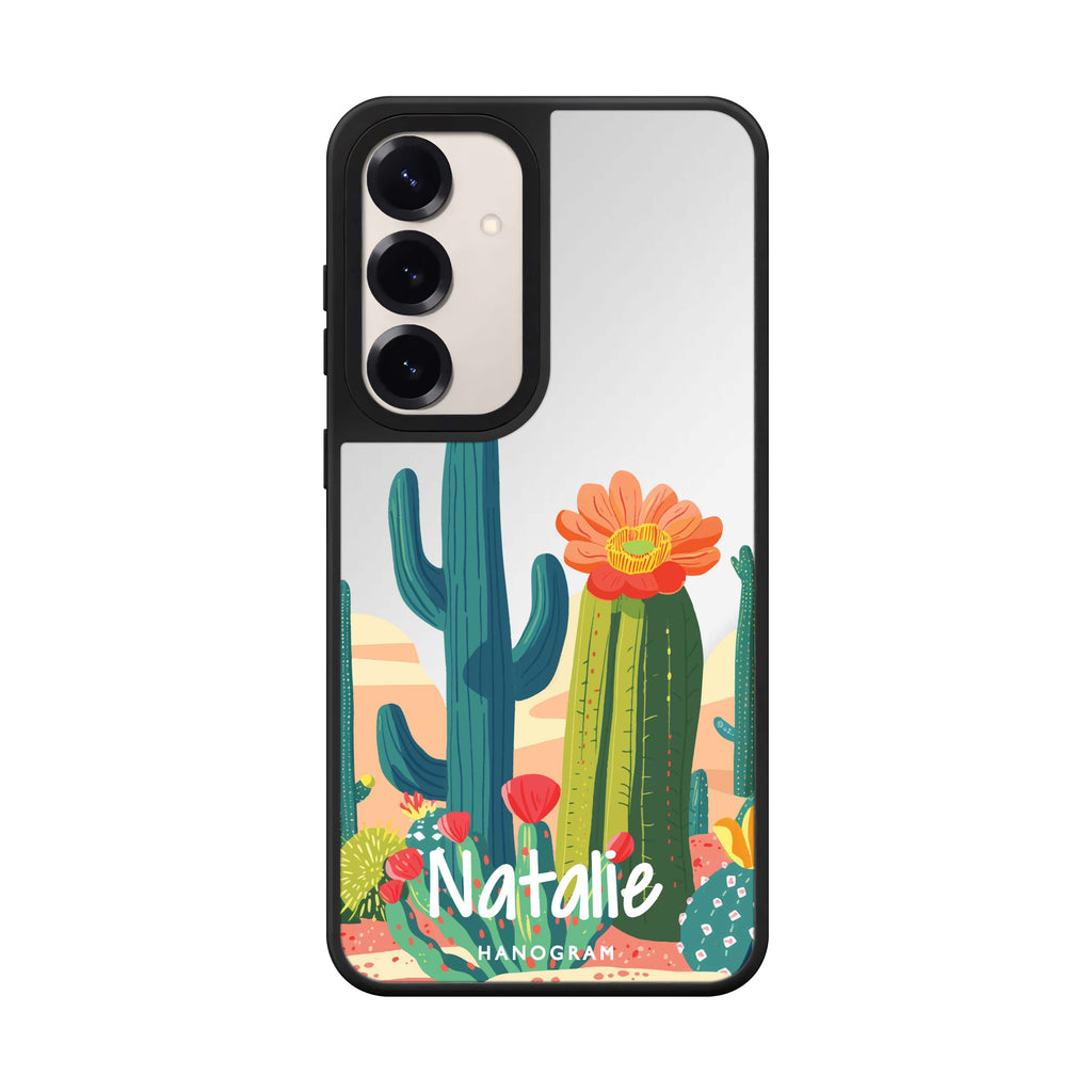 Custom name Desert Oasis Samsung Galaxy mirror case front view