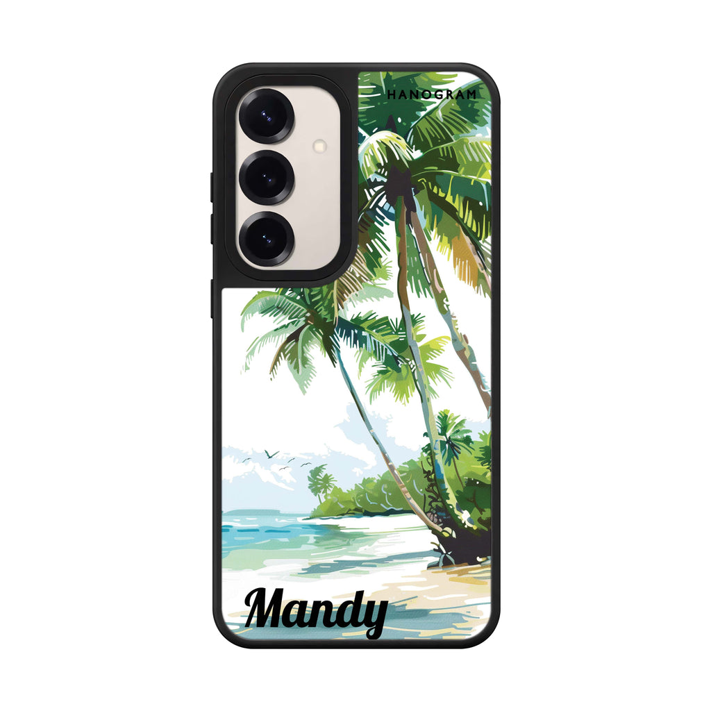 Custom name Tropical Tranquility Samsung Galaxy mirror case front view