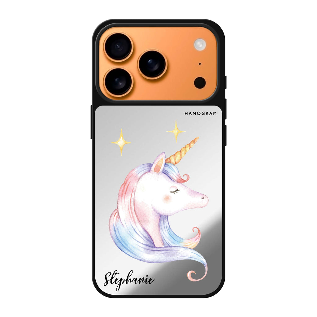 Wonderful Unicorn personalized name unicorn animal iPhone 17 Pro Max mirror case