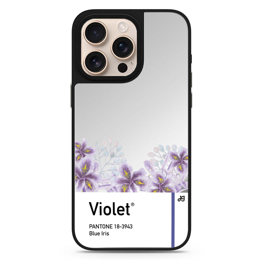 Blue Iris I personalized name color-inspired design iPhone 16/15/14 Pro Max & Pro mirror case