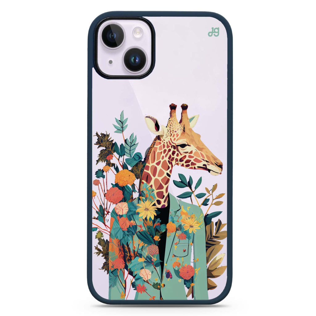 Giraffe & floral iPhone 15 Impact Guard Bumper Case