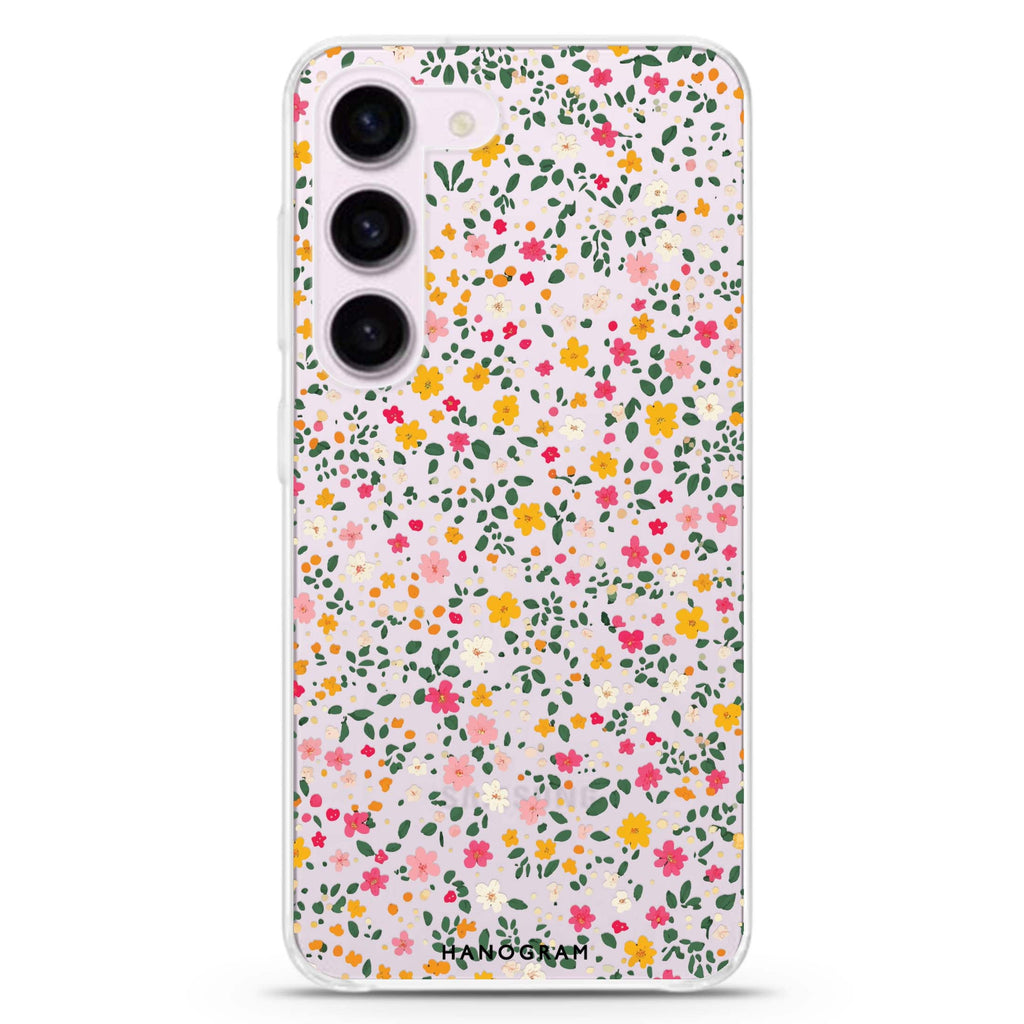 Petite Bloom ultra-clear case for Samsung Galaxy S23/S22, front view