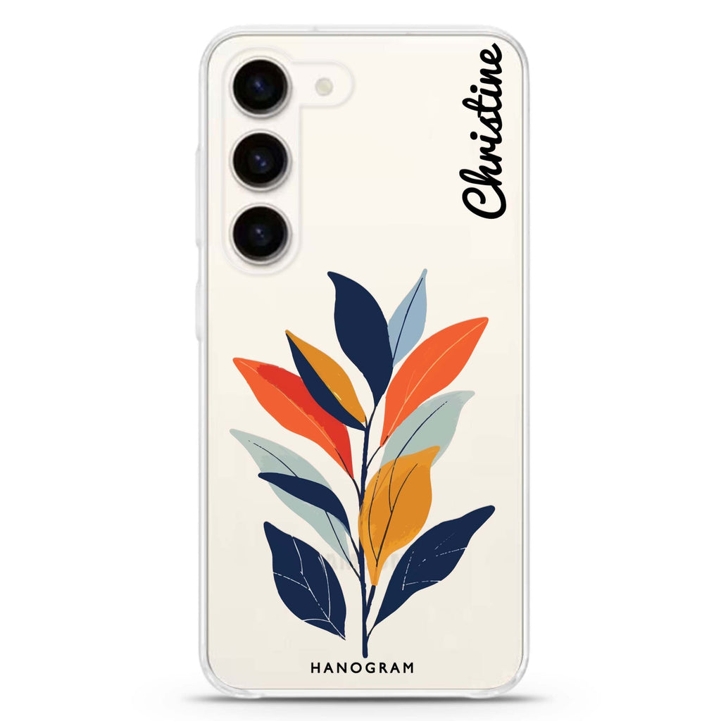 Flora Flat personalized ultra-clear case for Samsung Galaxy S23/S22, front view