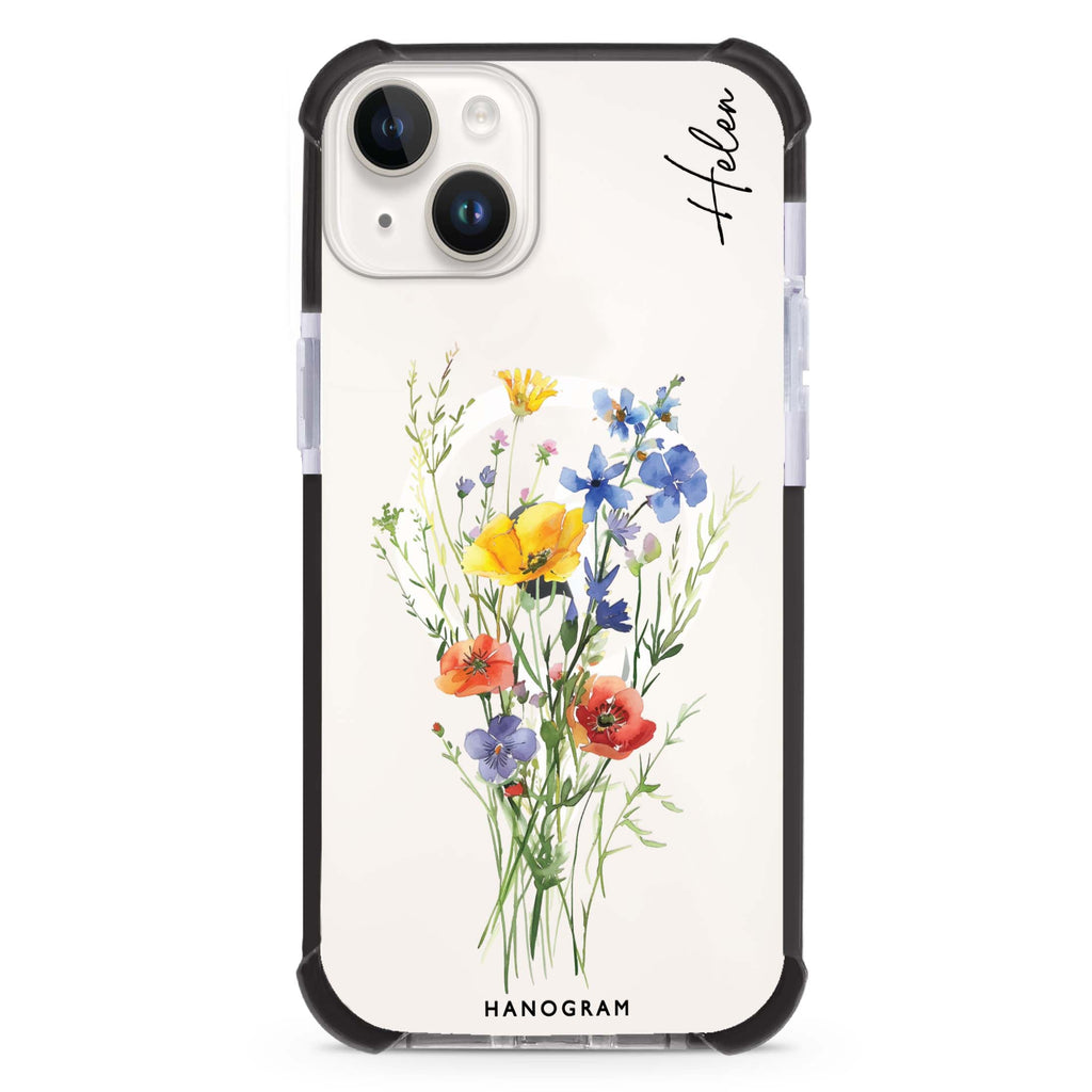Wildflower Whimsy iPhone 15 Plus MagSafe Compatible Ultra Shockproof Case