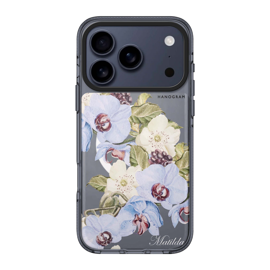 Light Blue Floral personalized name blue flower floral spring iPhone 17 Pro Max ultra clear case