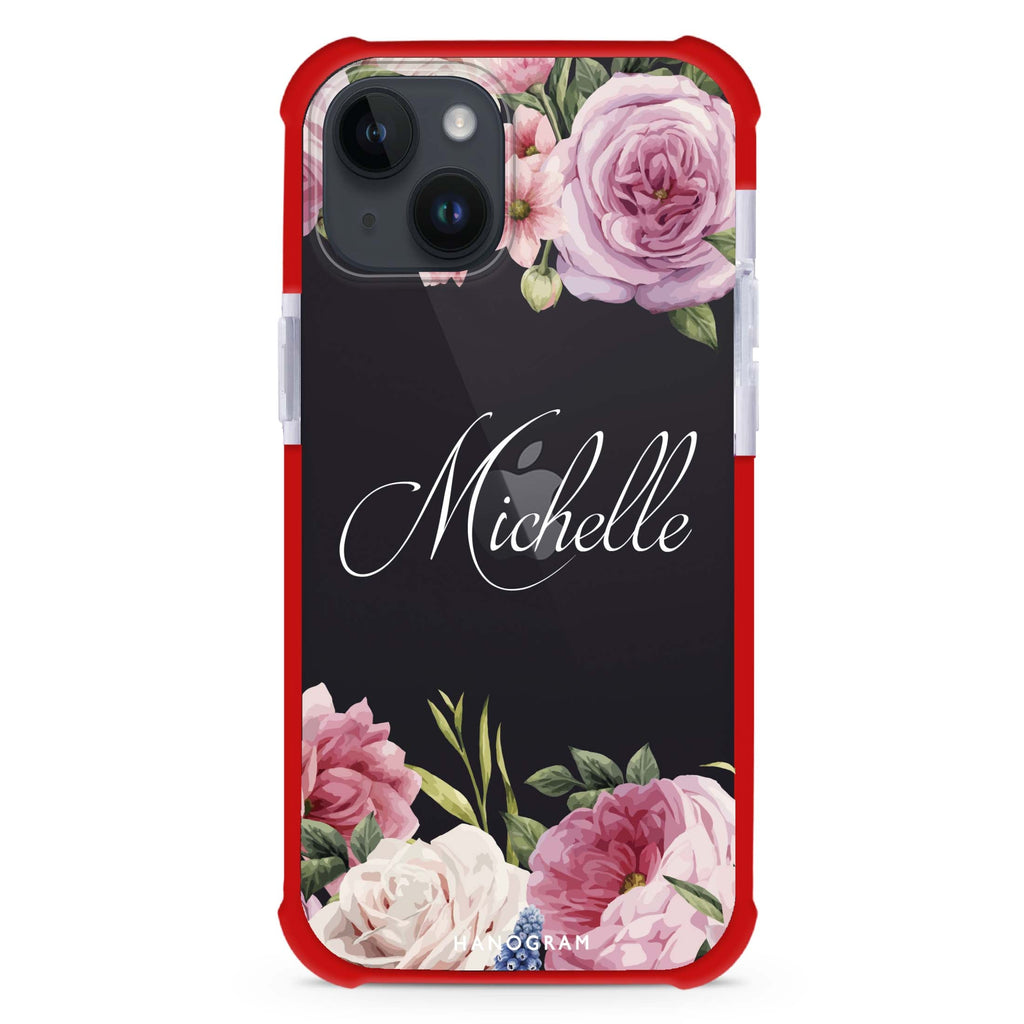 Light Pink Floral iPhone 15 Plus Ultra Shockproof Case