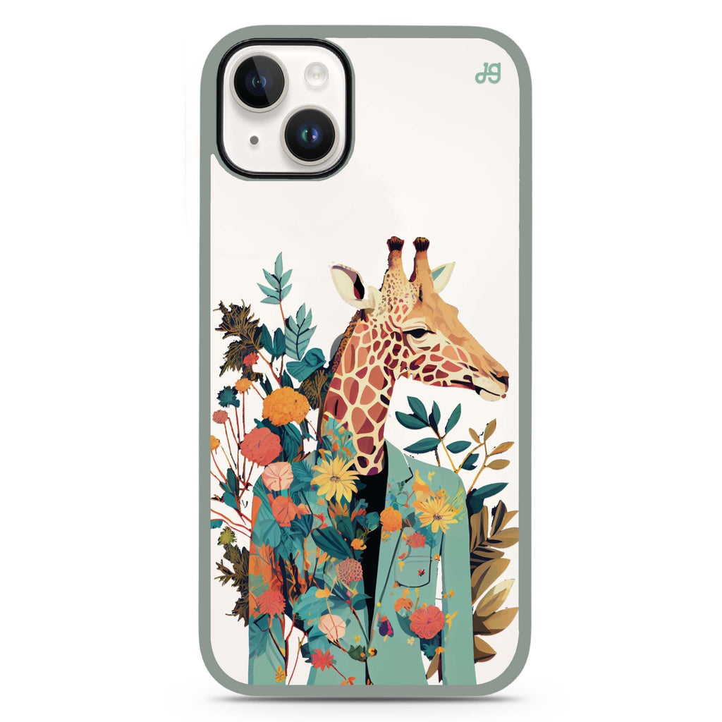 Giraffe & floral iPhone 15 Plus Impact Guard Bumper Case