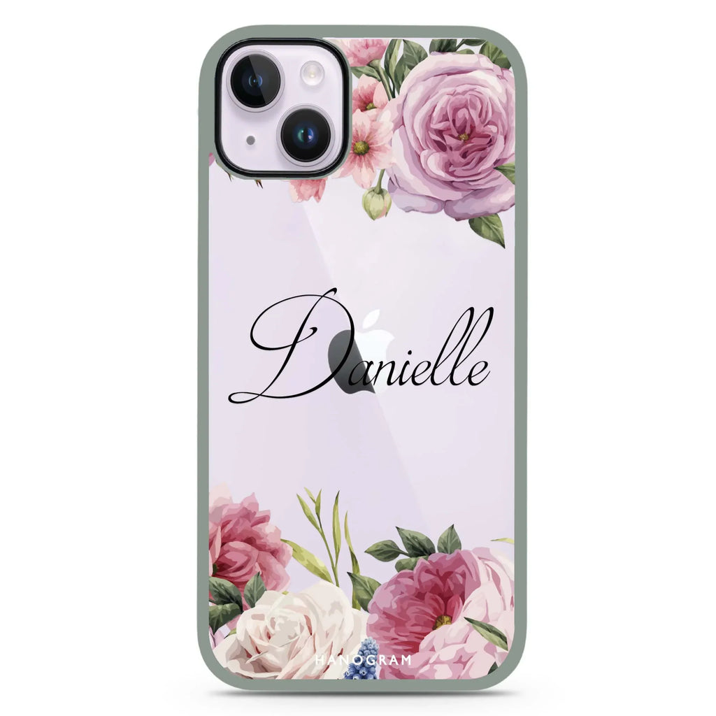 Light Pink Floral iPhone 15 Plus Impact Guard Bumper Case