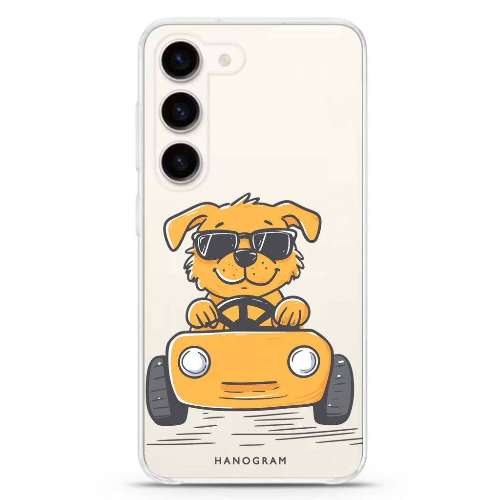 Cool Pup Drive ultra-clear case for Samsung Galaxy S23/S22, front view