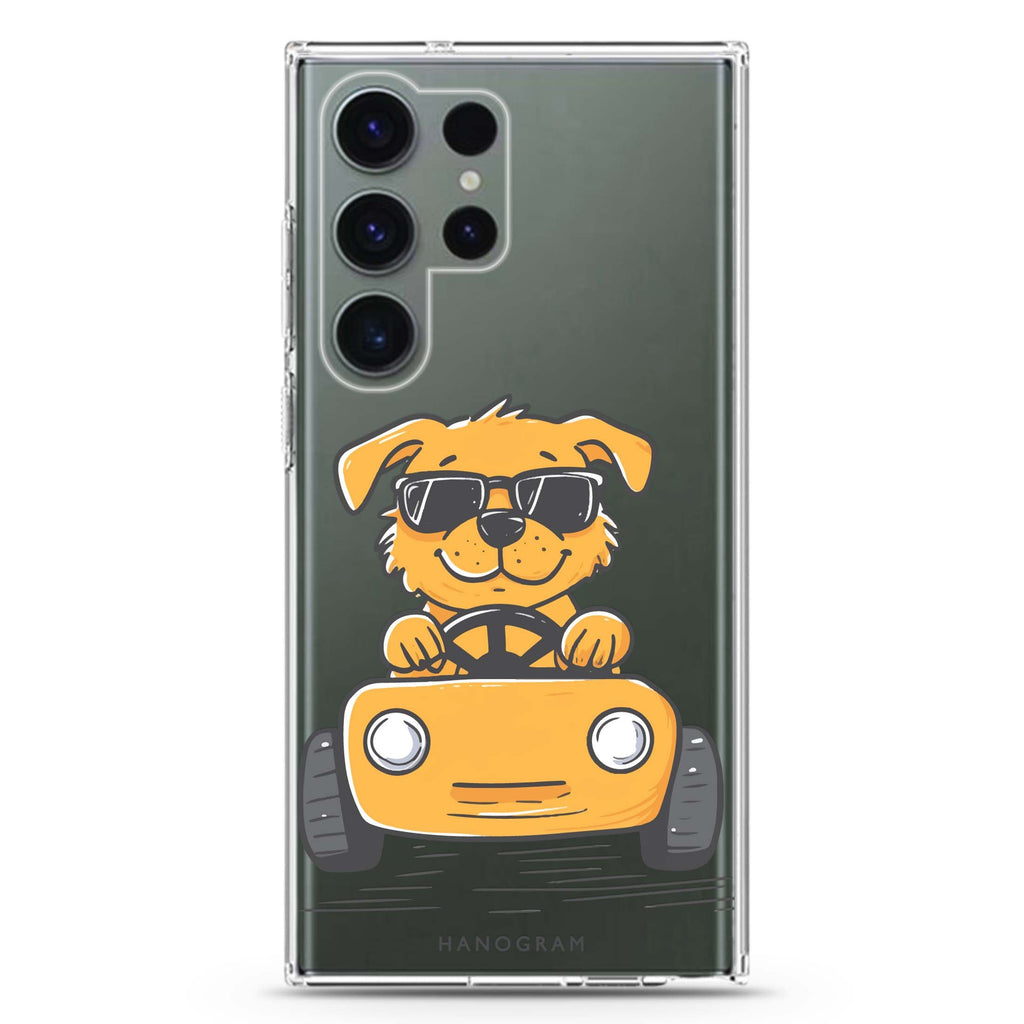 Cool Pup Drive Samsung Galaxy S26/S25/S24/S23/S22 Ultra ultra clear case, transparent design, main view