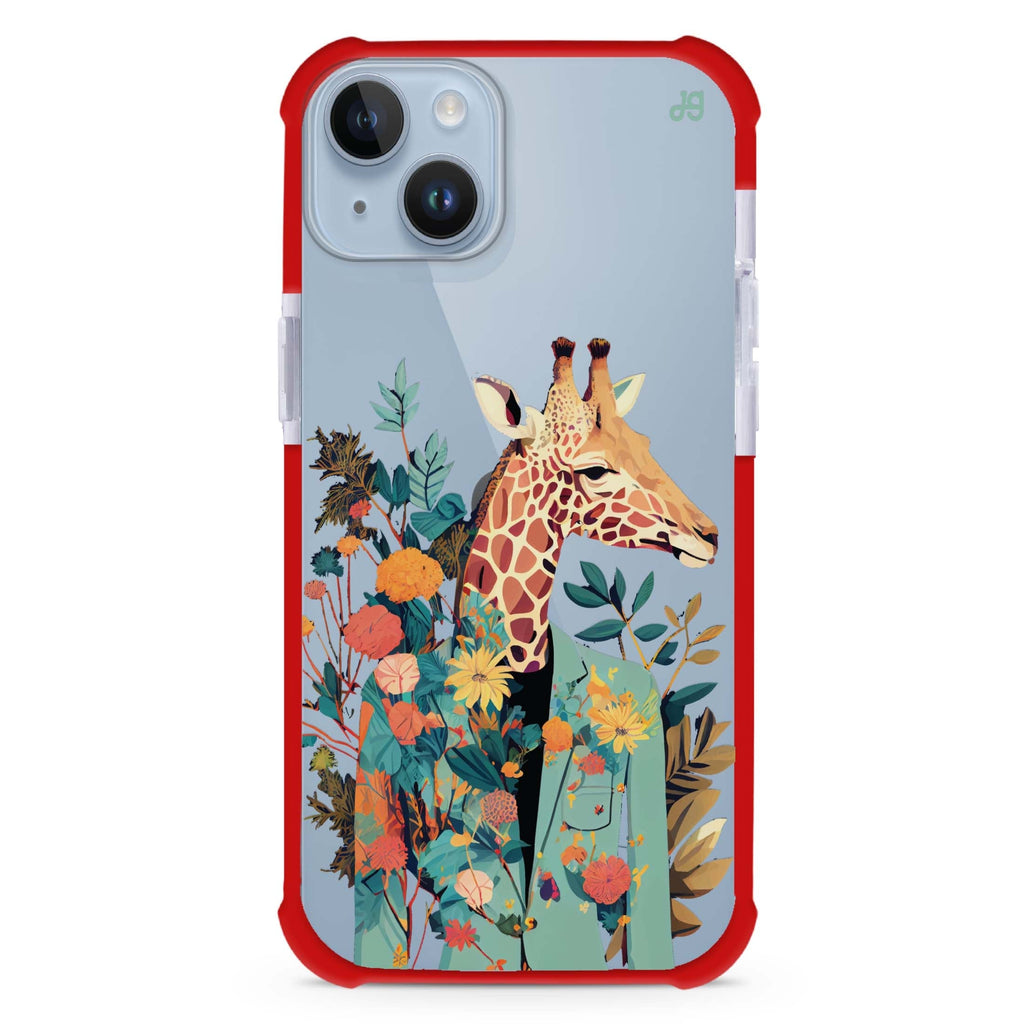 Giraffe & floral iPhone 15 Plus Ultra Shockproof Case