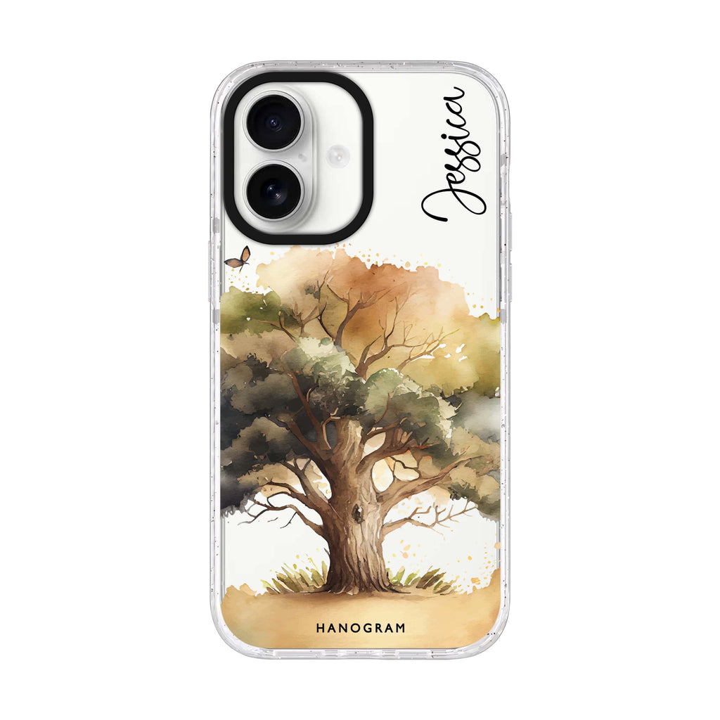 Tree personalized name iPhone 17 ultra clear MagSafe case, front product view