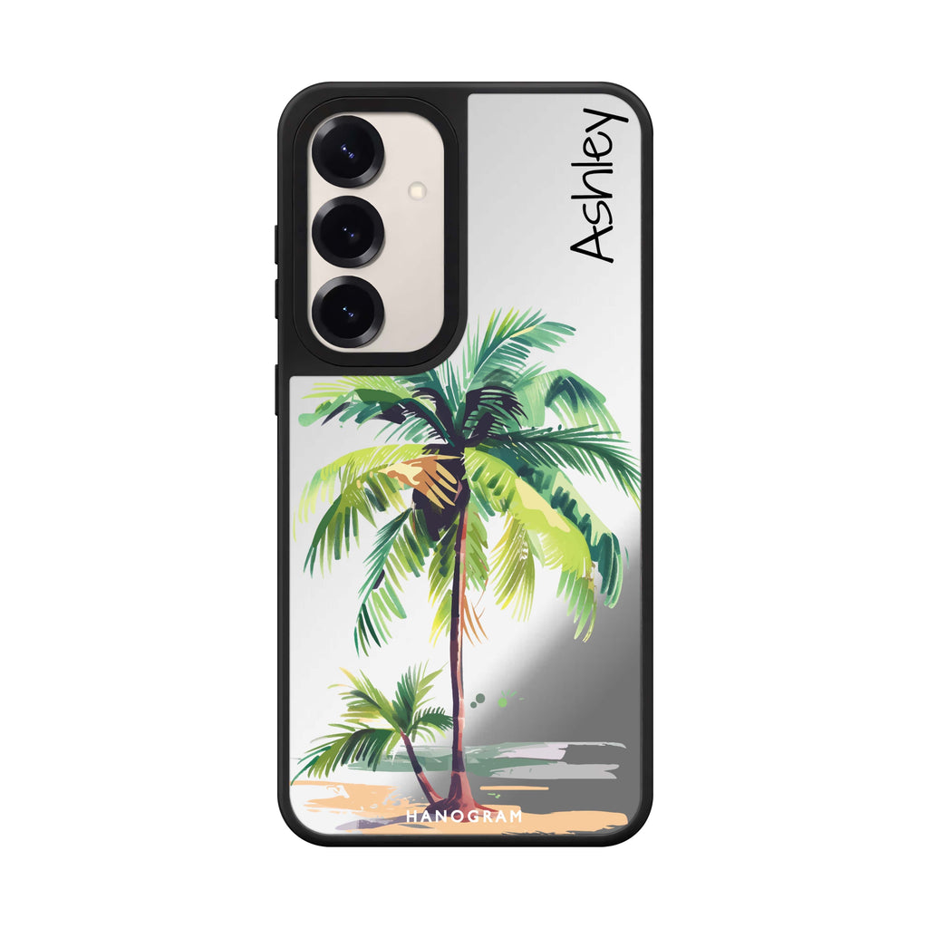 Custom name Island Palms Samsung Galaxy mirror case front view