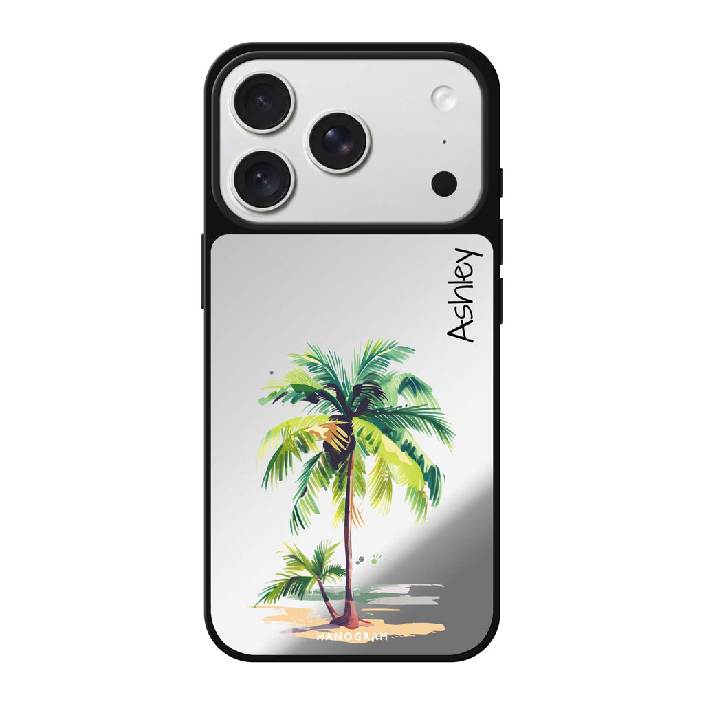 Island Palms personalized name summer nature travel iPhone 18 Pro Max mirror case