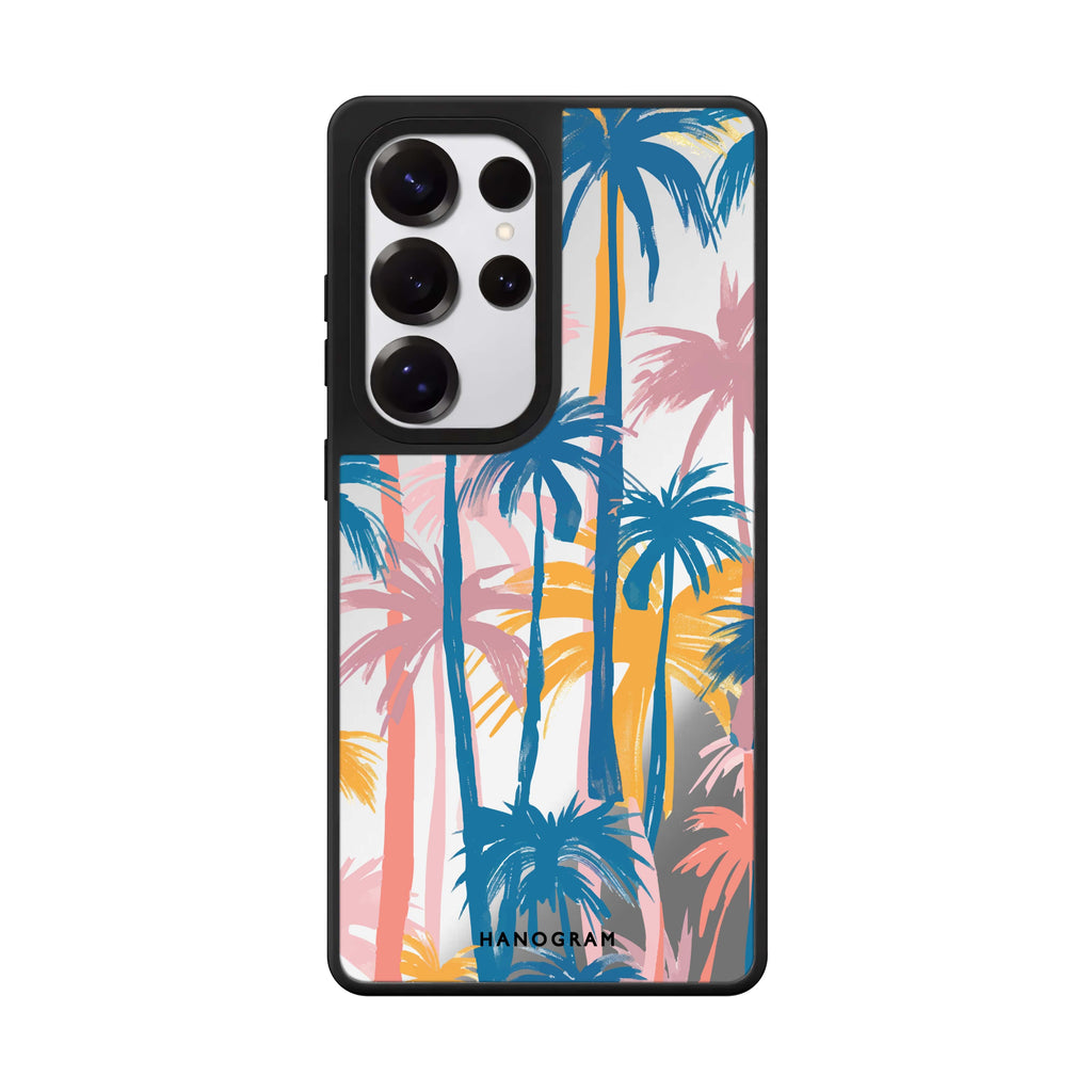 Palm Paradise Samsung Galaxy S25 S24 S23 Ultra mirror case, front view