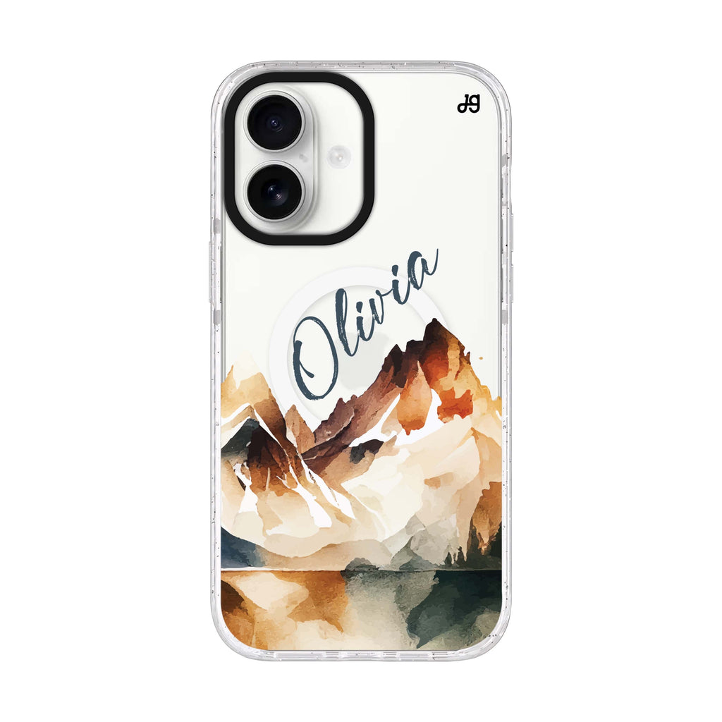 Hills Drawing personalized name iPhone 17 ultra clear MagSafe case, front product view