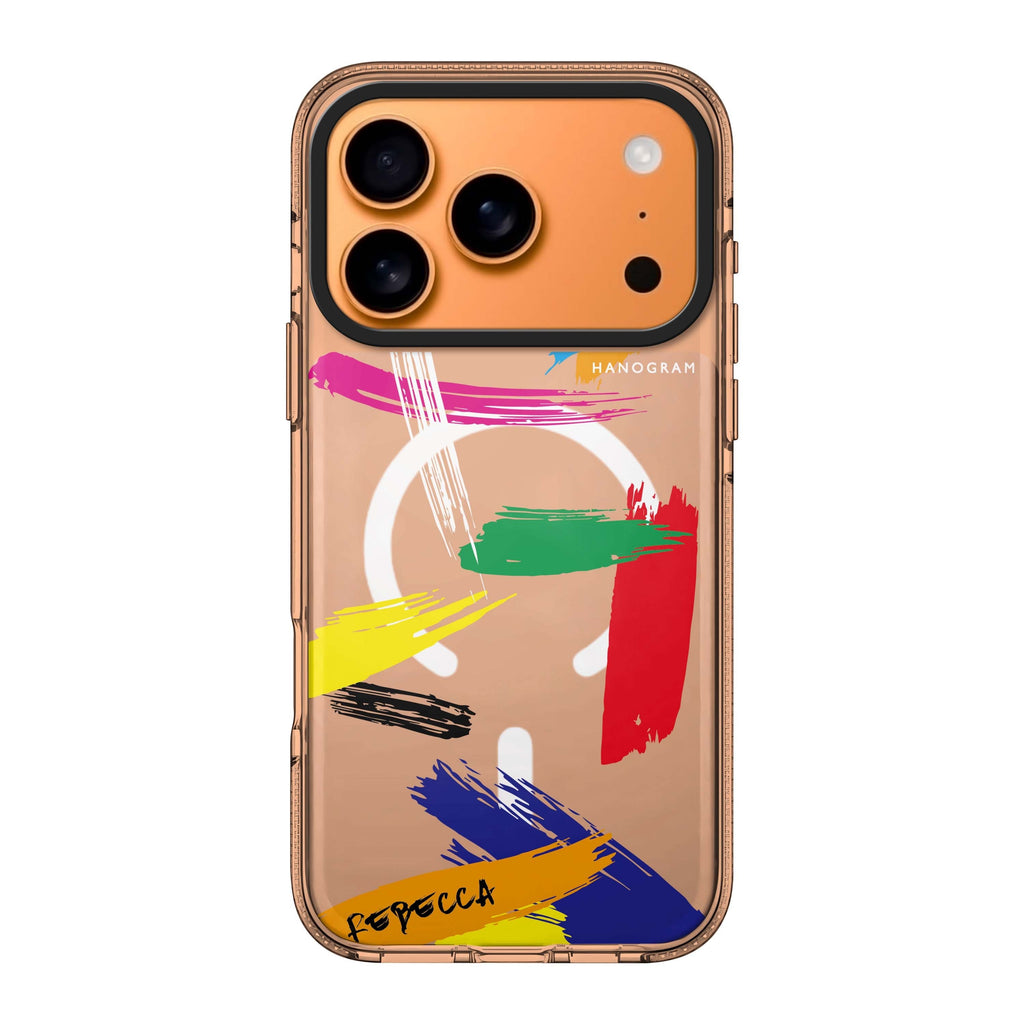 Brush Paint personalized name abstract iPhone 17 Pro Max ultra clear case