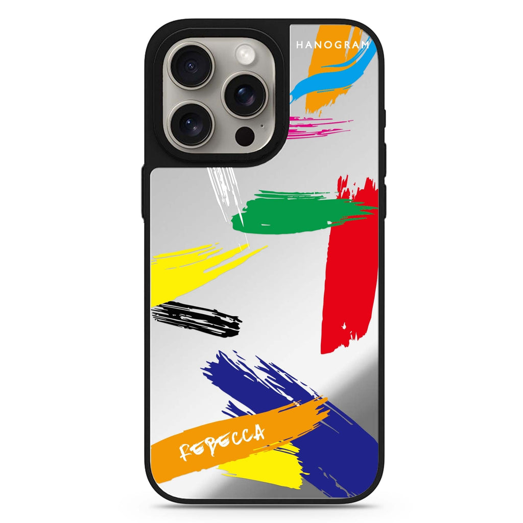 Brush Paint personalized name MagSafe mirror case for iPhone 16/15/14 Pro Max and Pro, main view