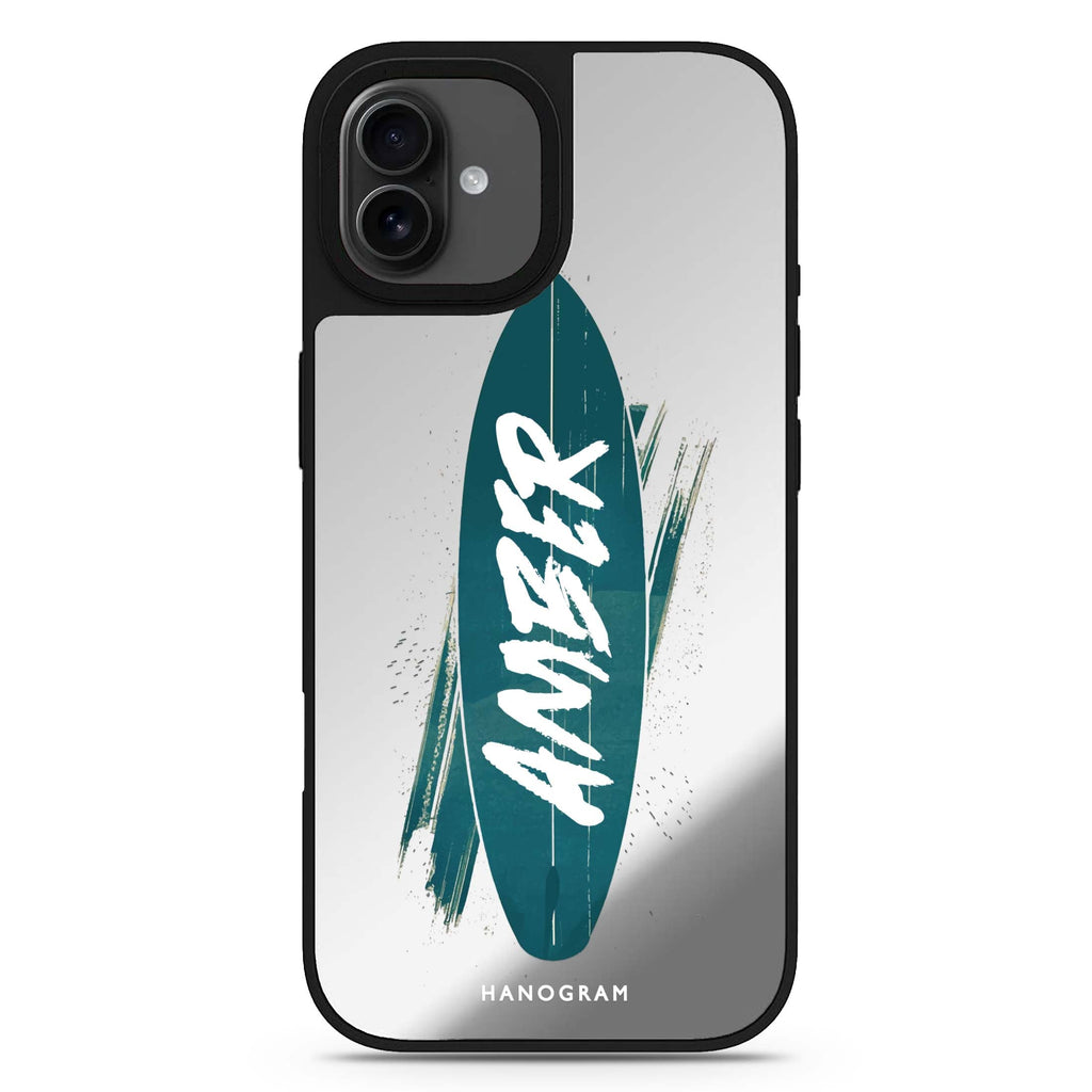 Surf's Up personalized name iPhone 17 mirror case