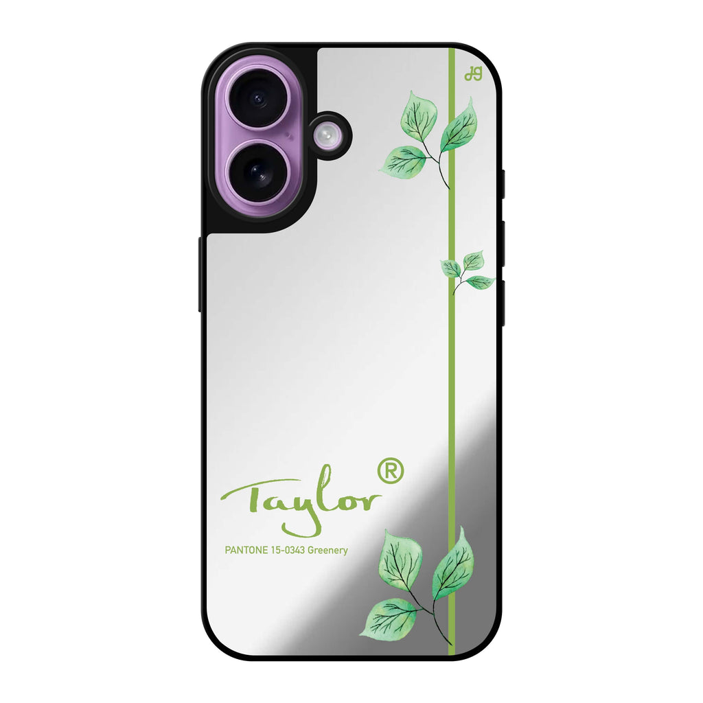 Reflective iPhone 16 Mirror Case –#15-0343 Greenery II Design