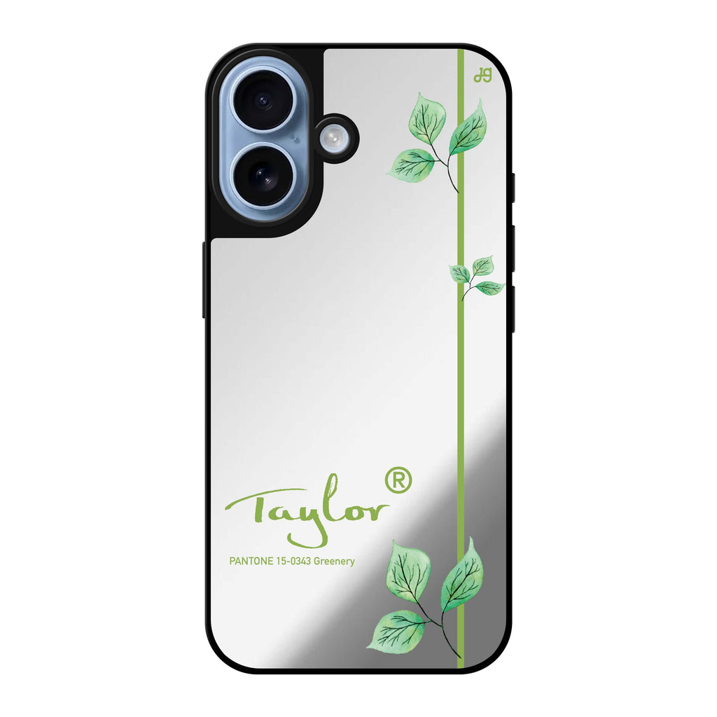 Reflective iPhone 16 Mirror Case –#15-0343 Greenery II Design