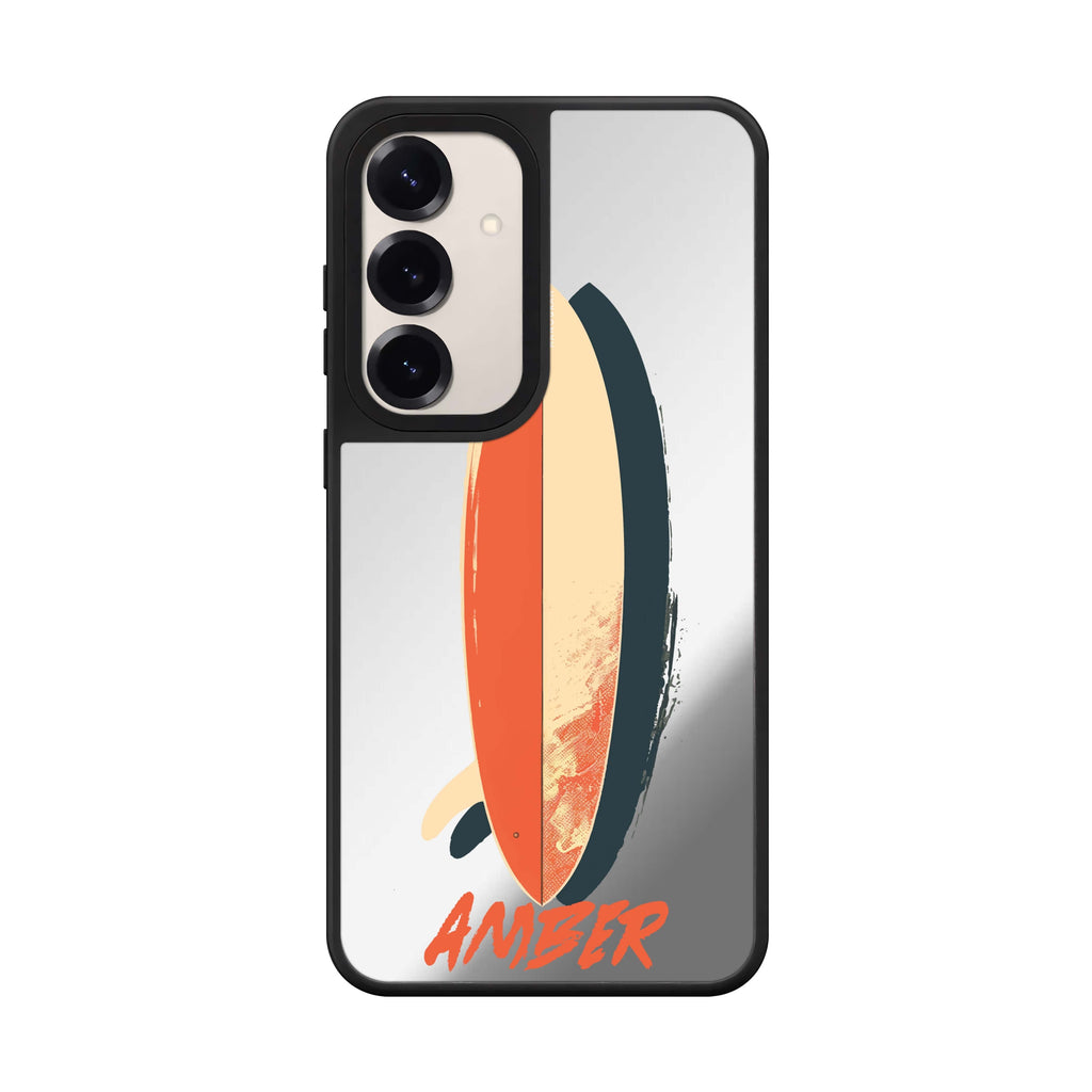 Custom name Wave Rider Samsung Galaxy mirror case front view