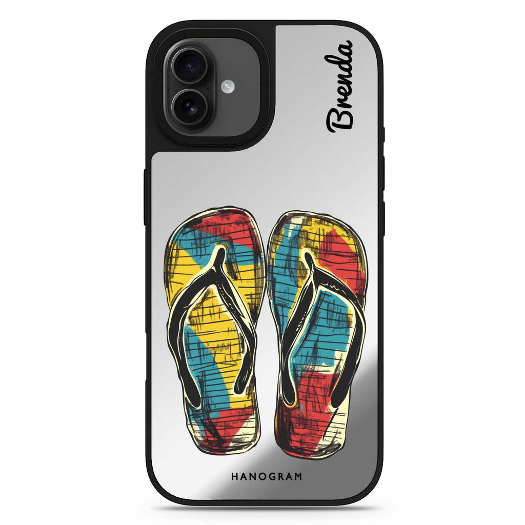 Sunny Steps personalized name iPhone 17 mirror case