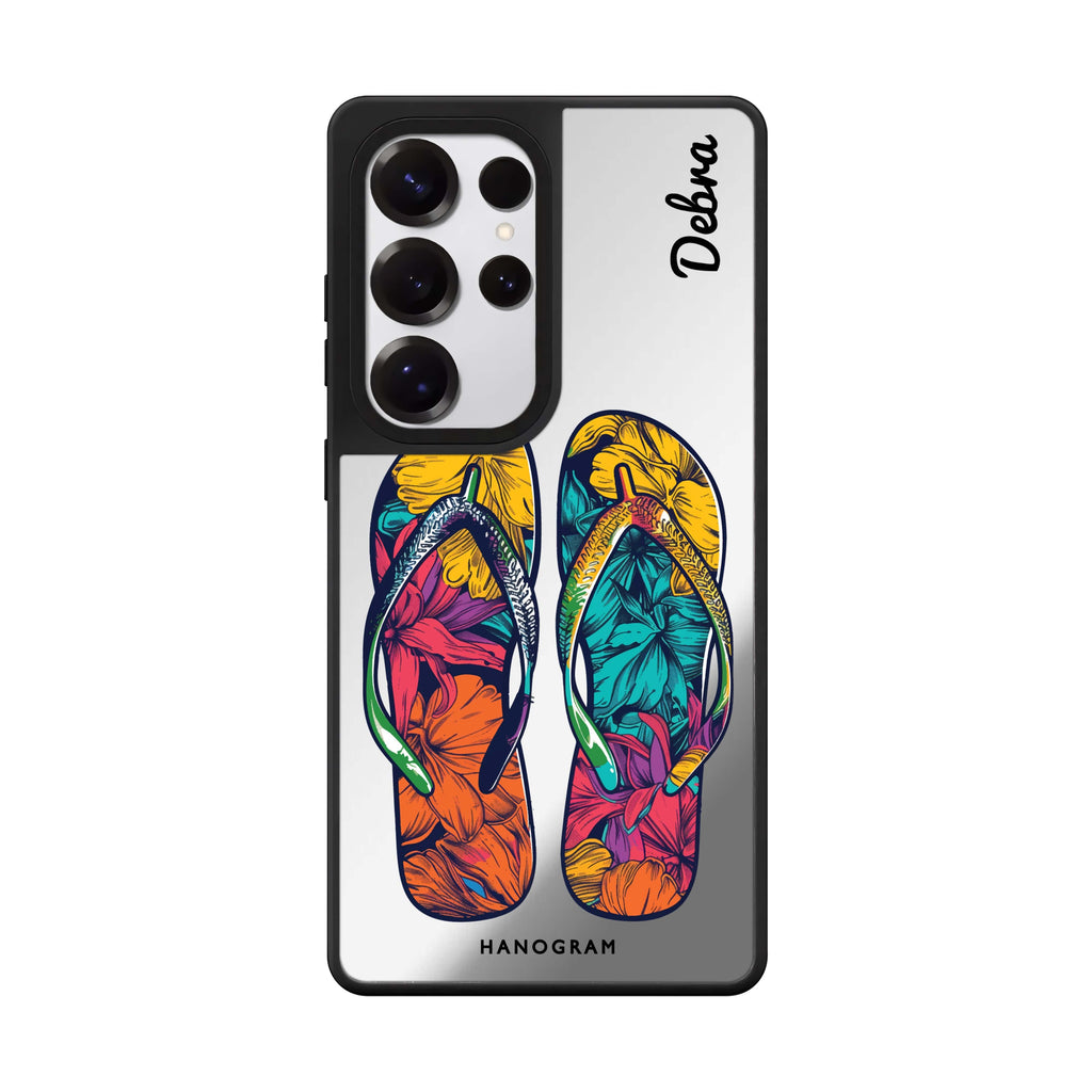 Custom Beach Walkers Samsung Galaxy S25 S24 S23 Ultra mirror case, front view