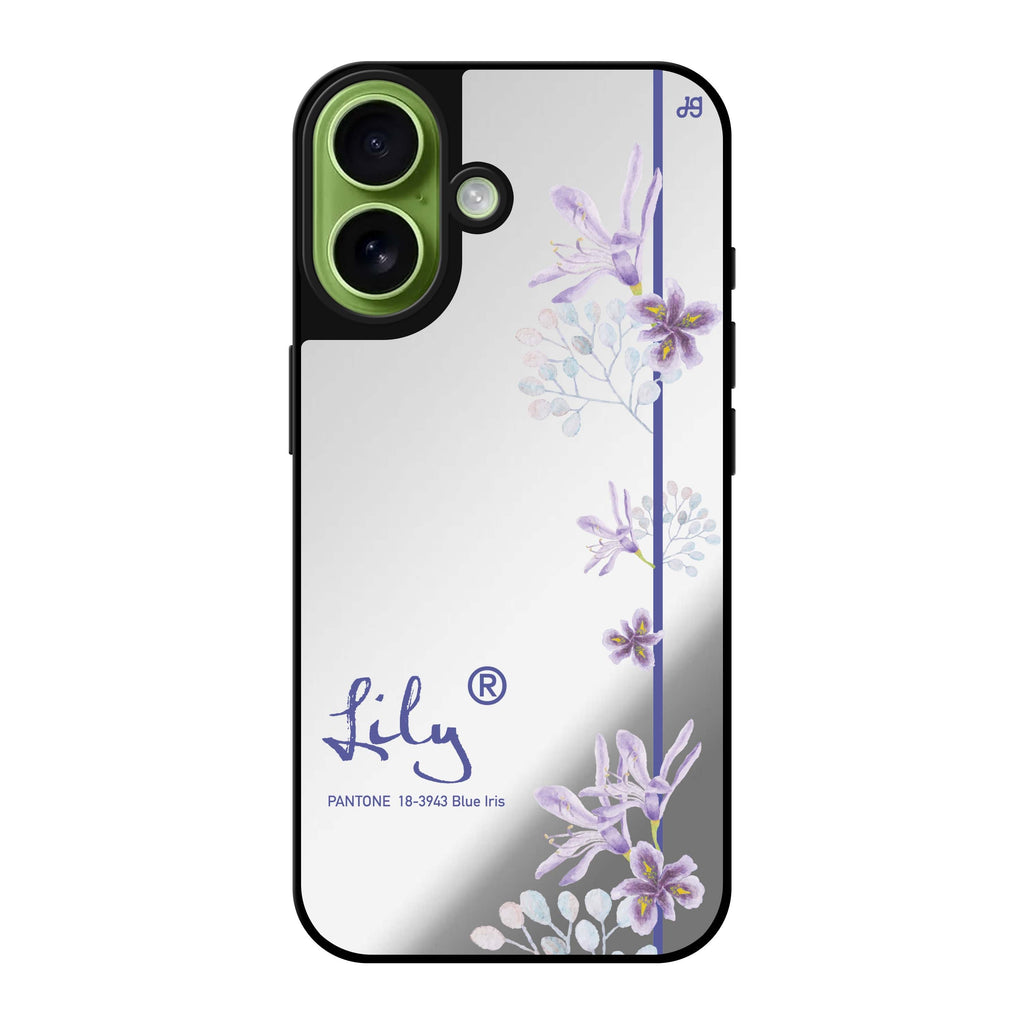 Reflective iPhone 16 Mirror Case –#18-3943 Blue Iris II Design