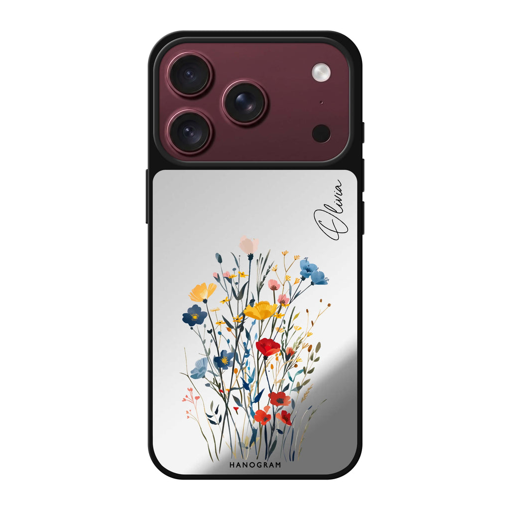 Garden Grace #2 personalized name spring floral nature elegant iPhone 18 Pro Max mirror case