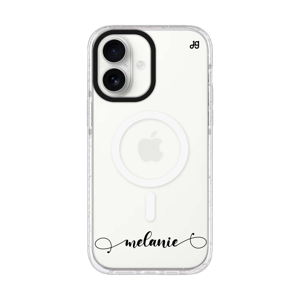 Custom Style 3 personalized name iPhone 17 ultra clear MagSafe case, front product view