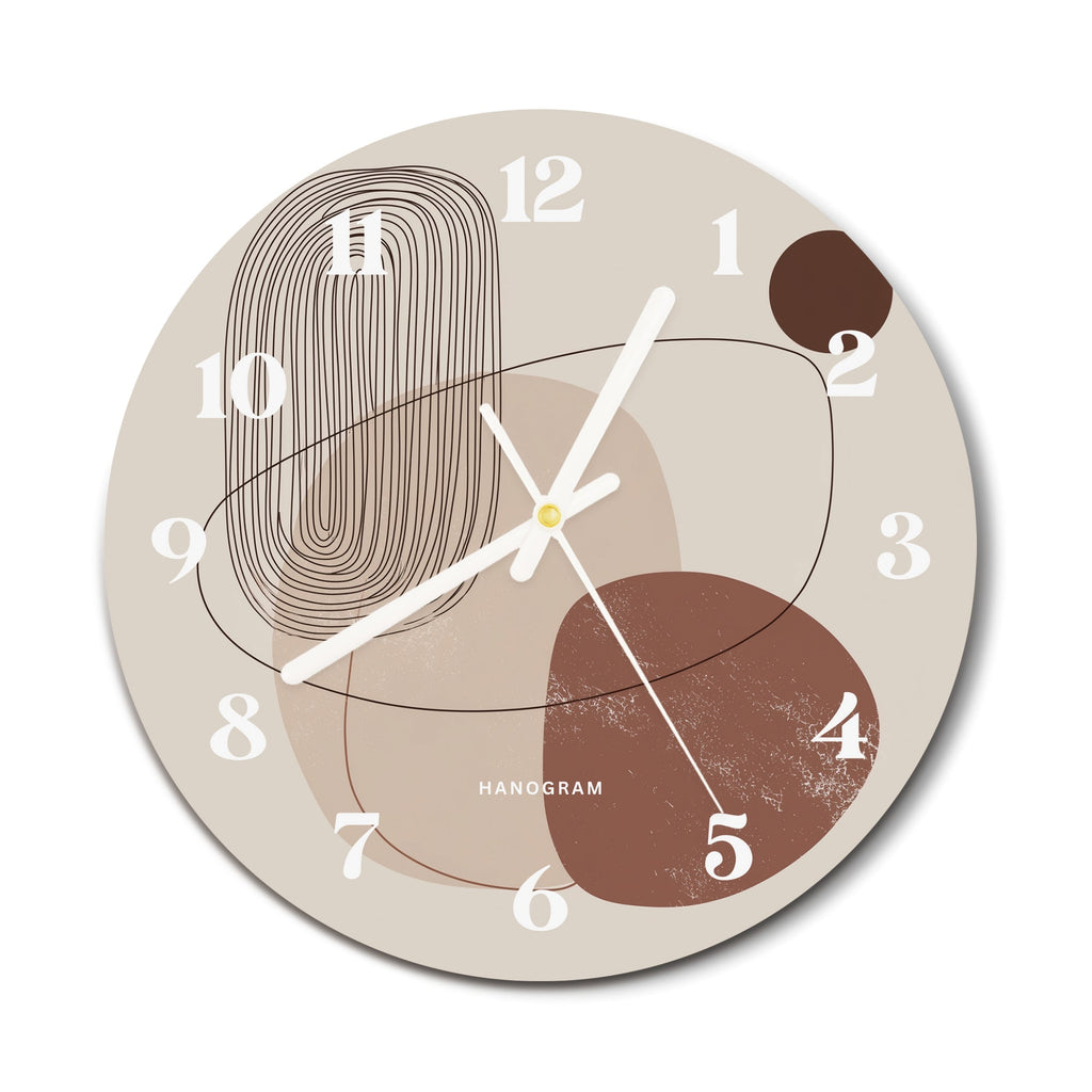 Scandinavian Shapes premium glass wall clock, minimal home decor clock, main view