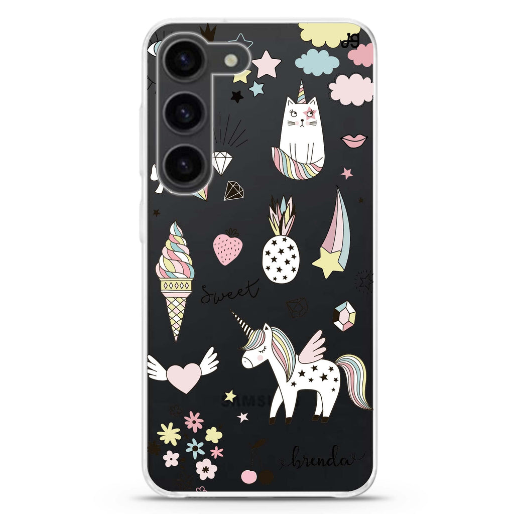 My lovely Cartoon personalized ultra-clear case for Samsung Galaxy S23/S22, front view