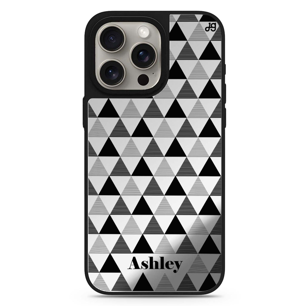 Triangles Seamless personalized name MagSafe mirror case for iPhone 16/15/14 Pro Max and Pro, main view