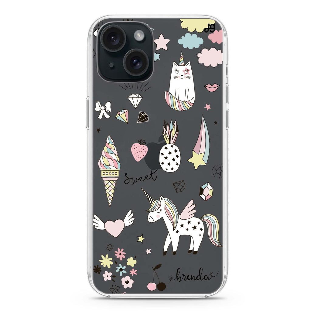 My lovely Cartoon iPhone 15 plus Ultra Clear Case