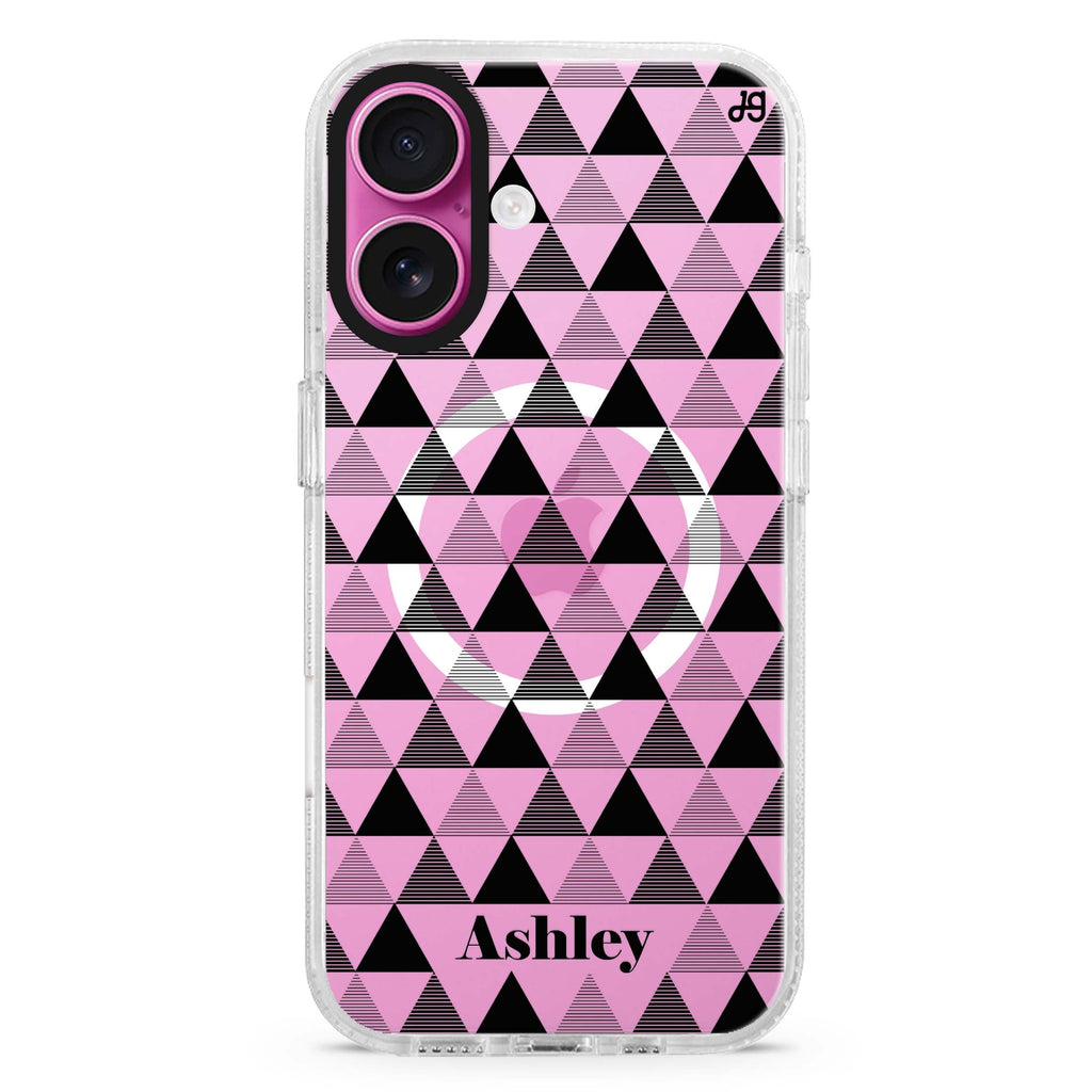Triangles Seamless MagSafe Compatible iPhone 16 Ultra Clear Case - Personalized and Stylish Protection